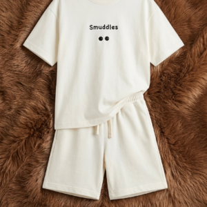 Boxy Fit Off White Co-ord set for Boys