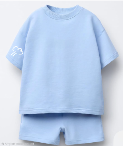 Boxy Fit Sky Blue Co-ord set for Boys