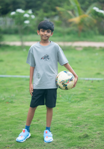 Regular Fit Opal Gray T-shirt for Boys - Image 2
